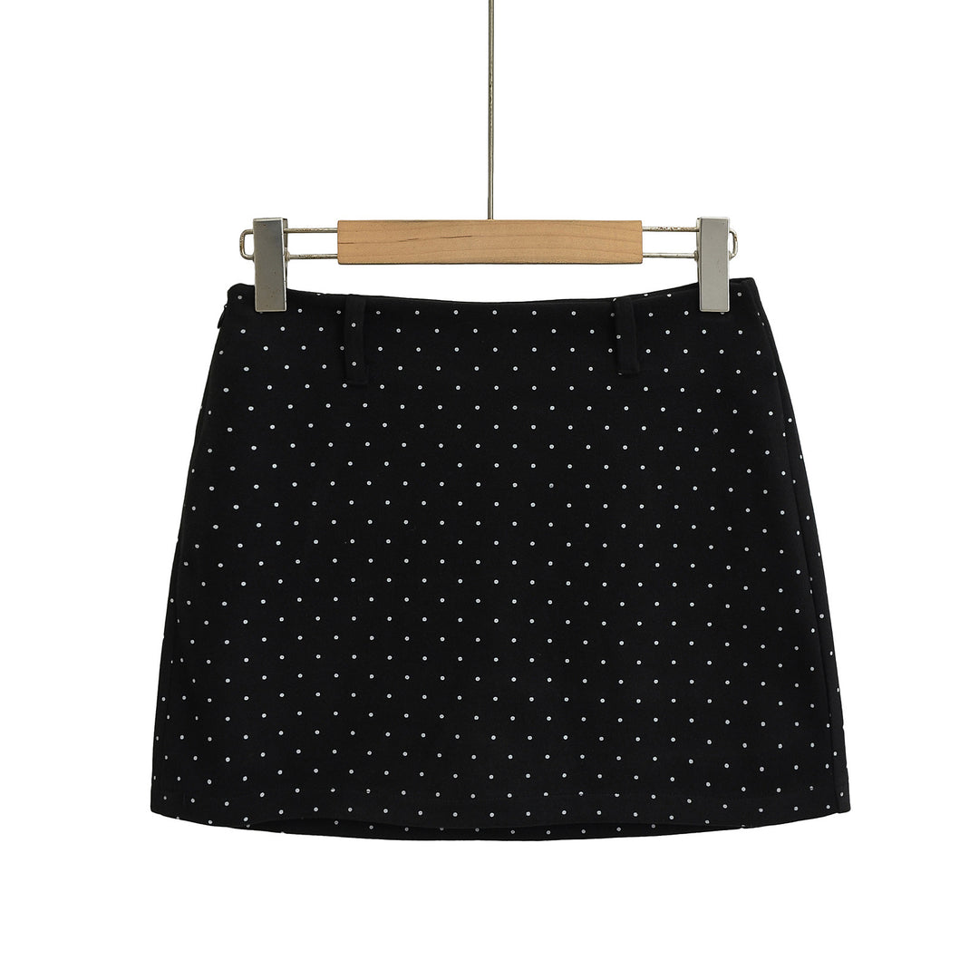 Dame Modisk Mini Skirt med Prikkemønster og Høj Talje Stilla