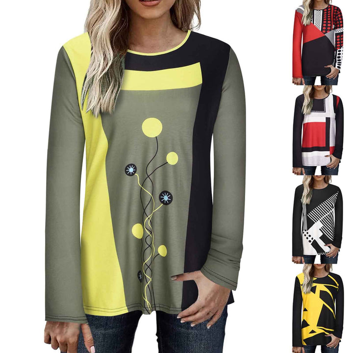 Stilla | Elegant Print Fashion Lange Ærme T-shirt