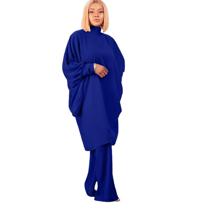 Stilla | Fashion Snøring Batwing Løs Ærme Bukse Sæt