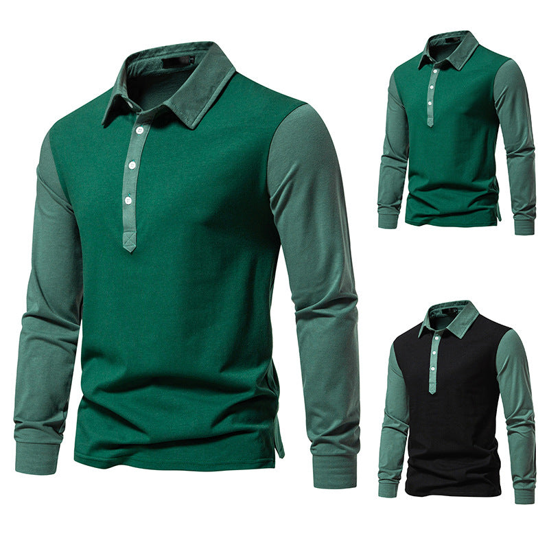 Herrer Langærmet Polo T-shirt med stilfulde kontrastpaneler Stilla