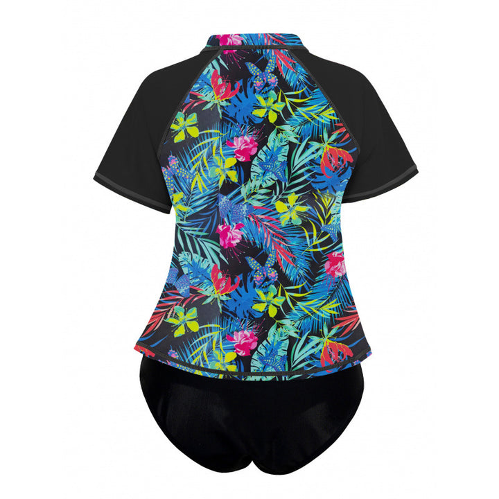 Dame Farverig UV-beskyttelses Rashguard med Shorts Skovae