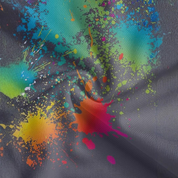 Herren Poloshirt med farverigt sprøjtedesign Stilla