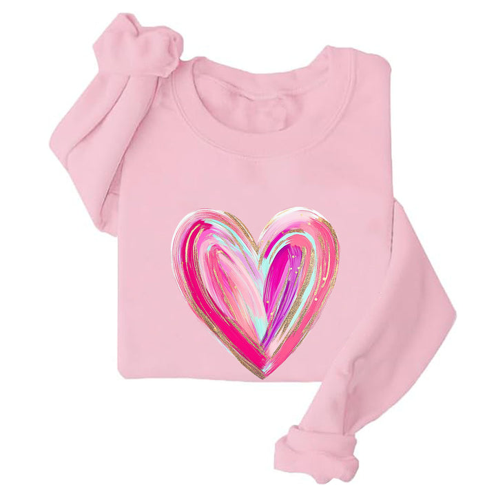 Kvinders sweatshirt med kreativt hjerte design Stilla