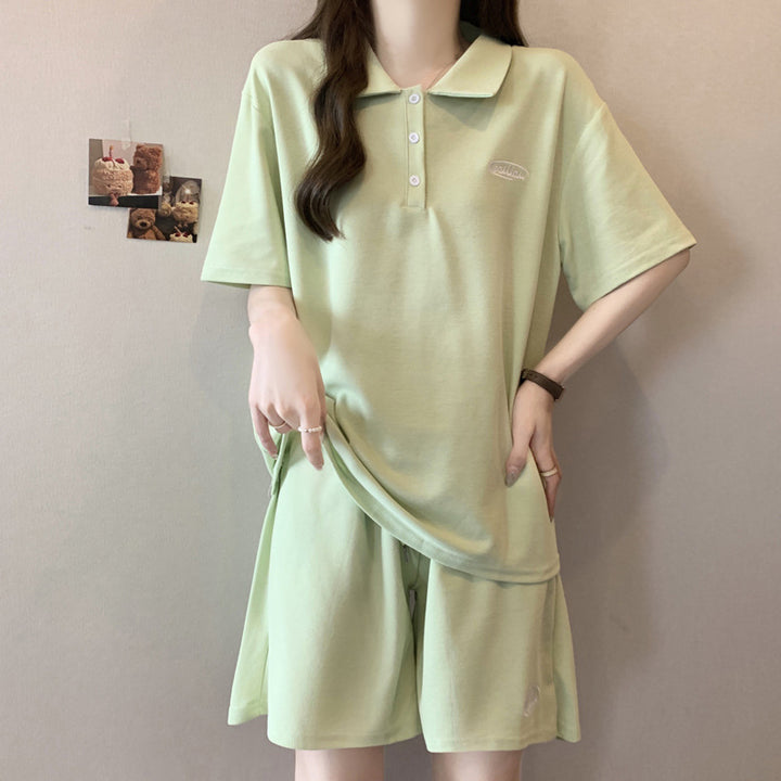Femme Polo Shirt og Shorts Sæt Stilla