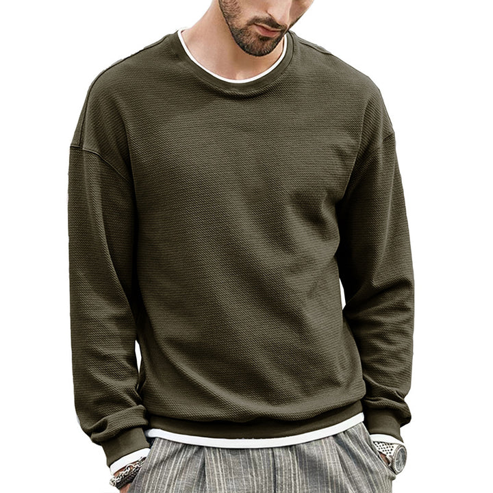 Herrer afslappet sweatshirt lavet af åndbart materiale med struktureret design Stilla