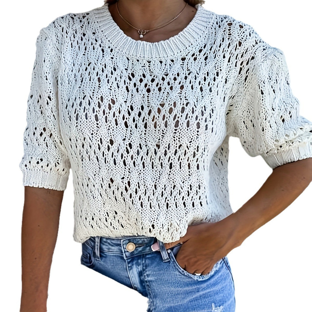 Dame Let Strik Tekstur Sweatshirt Stilla