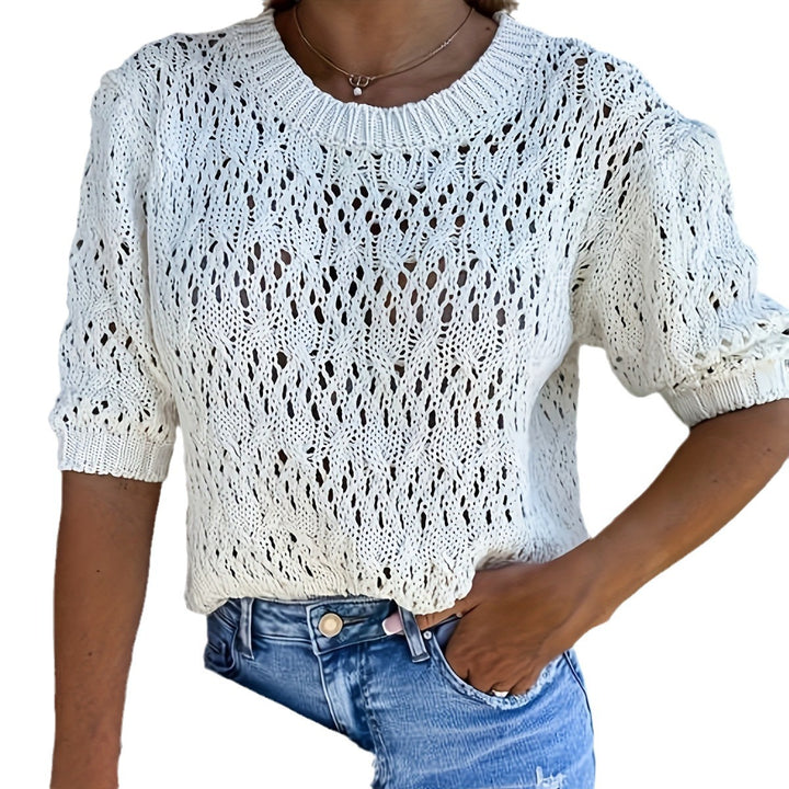 Dame Let Strik Tekstur Sweatshirt Stilla