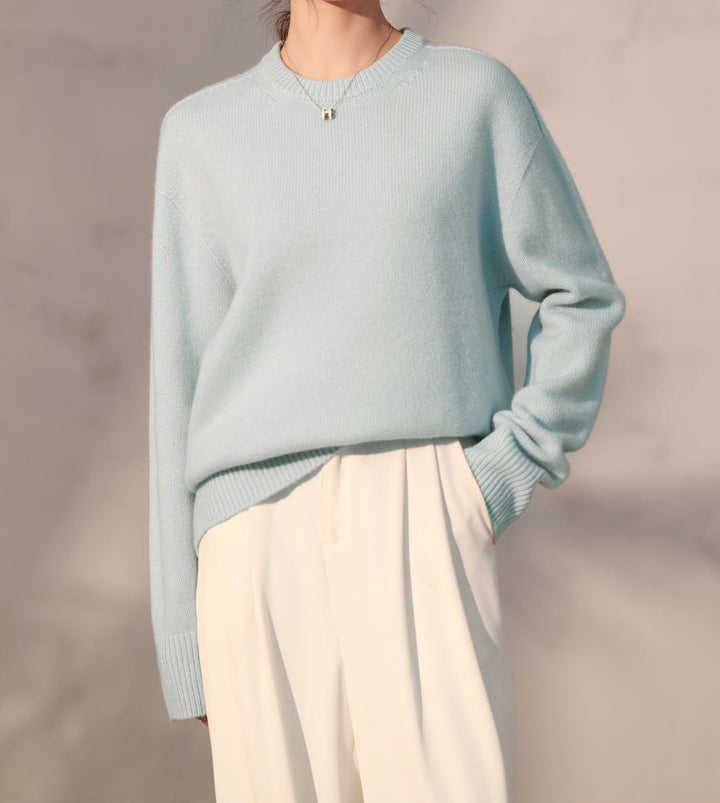 Femme Klassisk Strikpullover Stilla