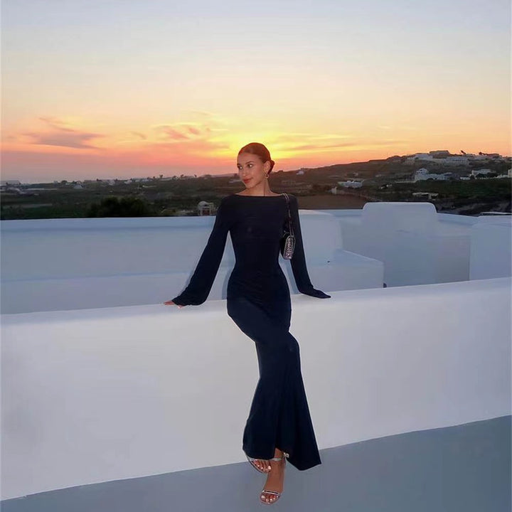 Dame gennemsigtigt strandkjole med elegant snit og brede ærmer Stilla