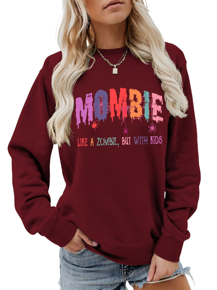 Dame sweatshirt med kreativt zombie-motiv Stilla