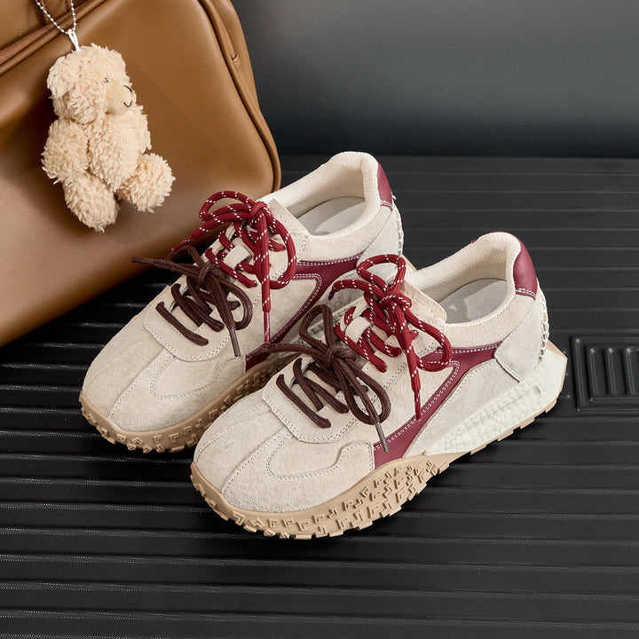 Dame Premium Suede Sport Sneakers med strukturerede såler Stilla
