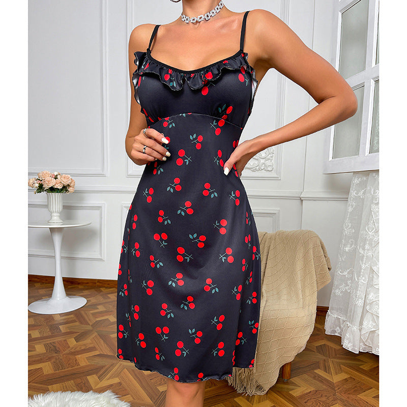 Dame blomsterprint midi kjole Stilla