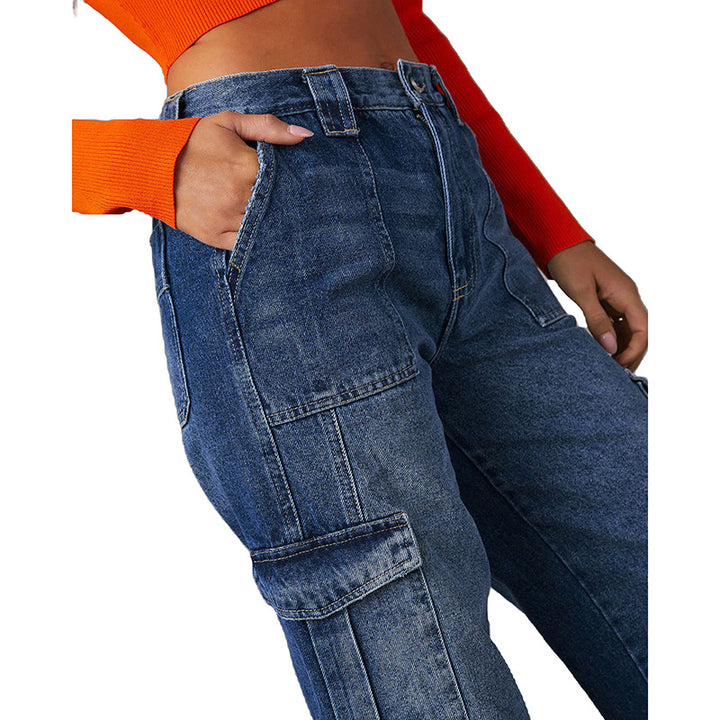 Dame Cargo-Jeans i afslappet oversized stil Stilla