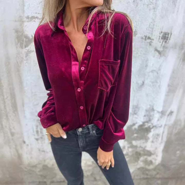 Dame Velour skjorte Stilla