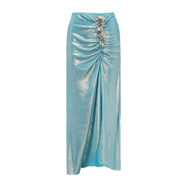 Dame badedragt med off-shoulder design og elegant nederdel Skovae