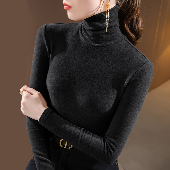 Dame Turtleneck-overdel i blødt stretchmateriale med feminin pasform Stilla