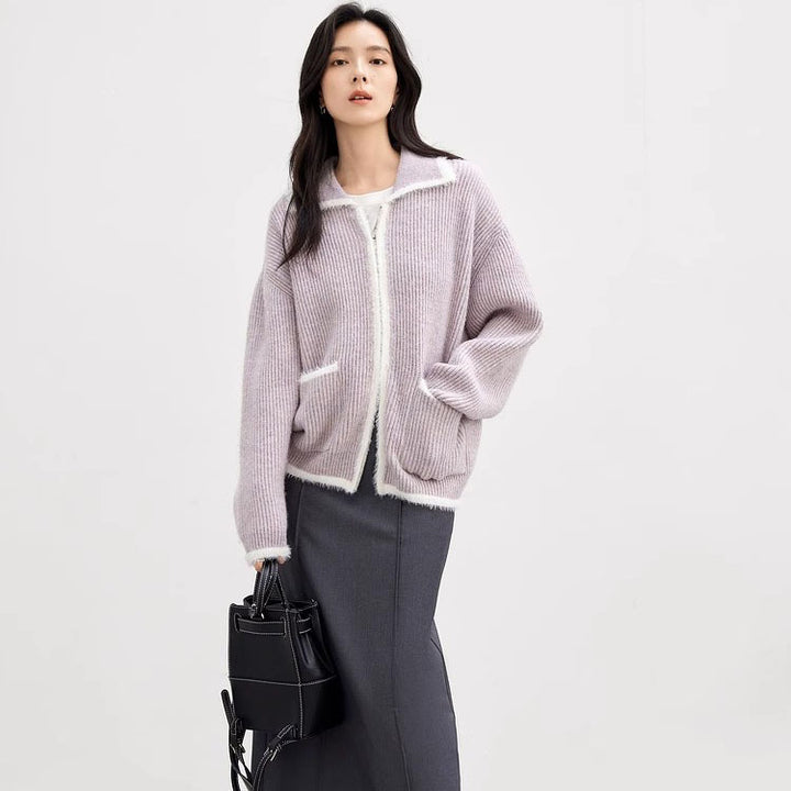 Femme Cozy Zip-Up Strikjakke Stilla