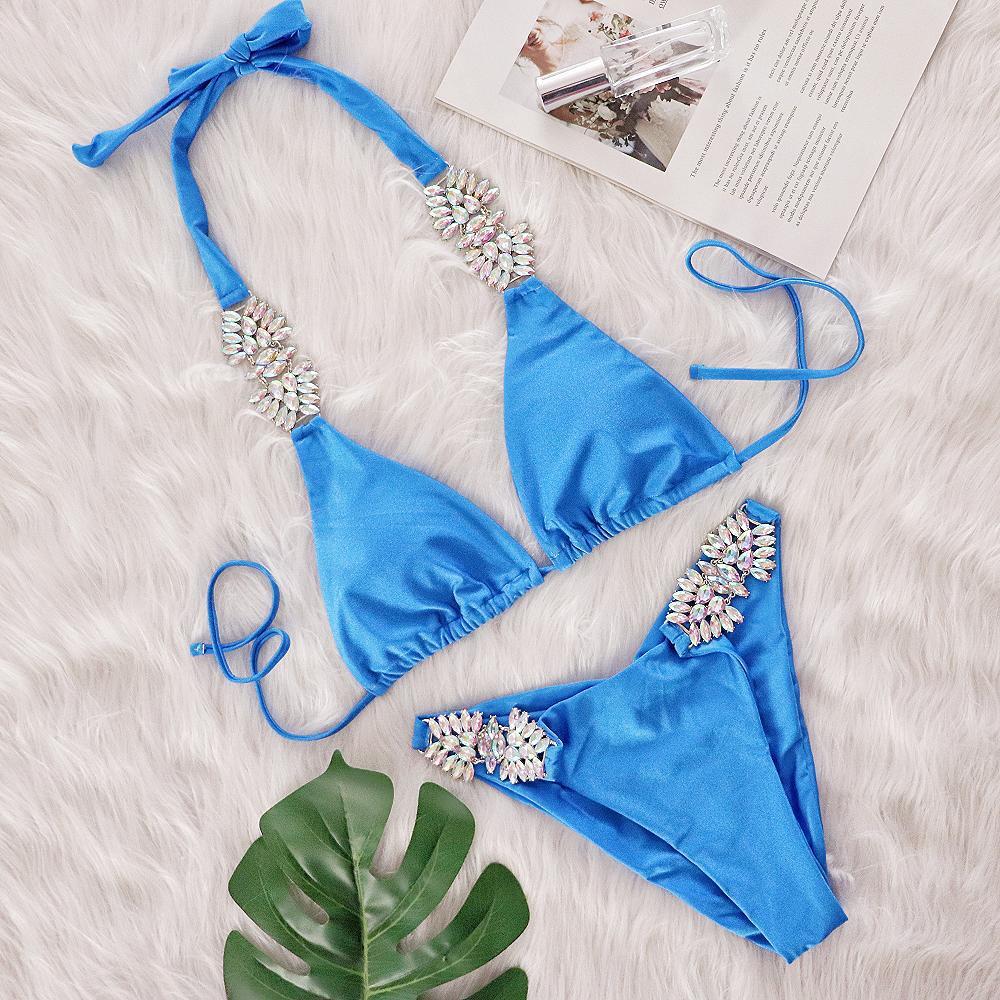 Dame-Bikini-sæt med rhinestones Stilla