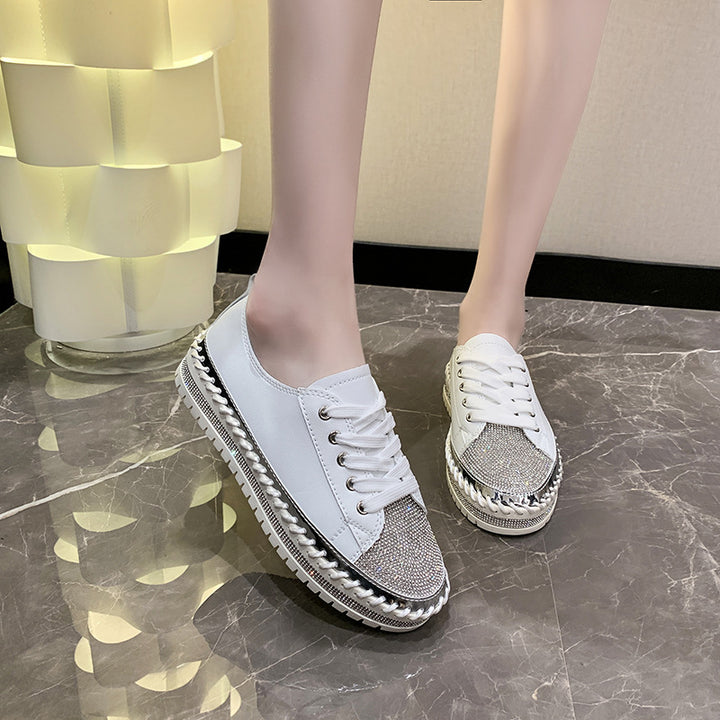 Dame Glitrende Sporty Elegante Sneakers Stilla