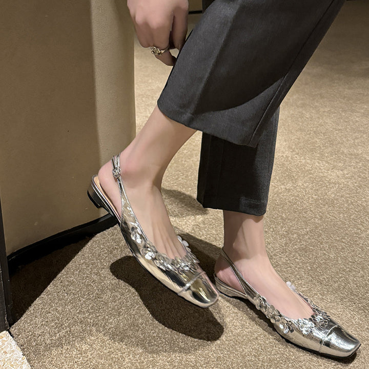 Dame Floral Pyntet Slingback Ballerinaer Stilla
