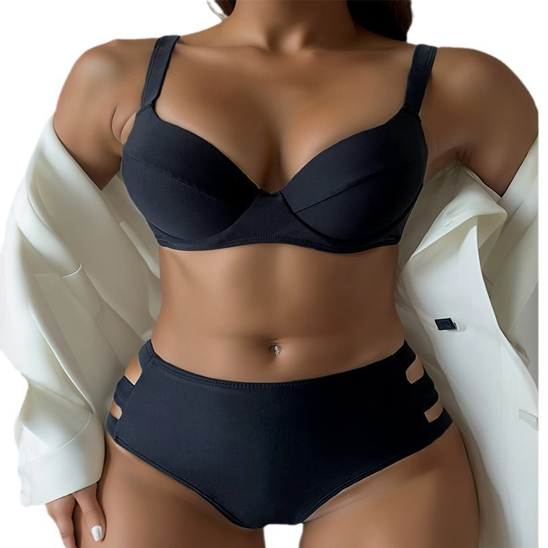 Damer Højskåret Bikini med elegante Cut-Out-detaljer Skovae
