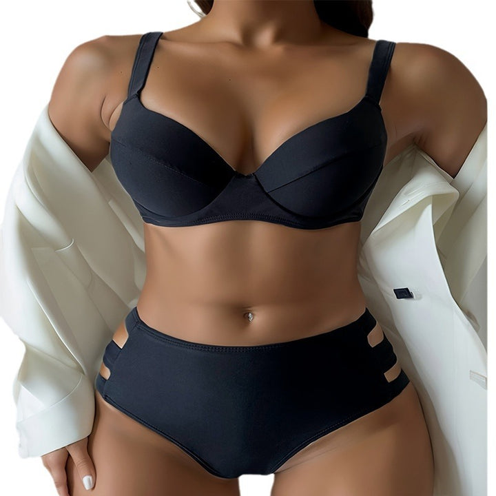 Damer Højskåret Bikini med elegante Cut-Out-detaljer Skovae