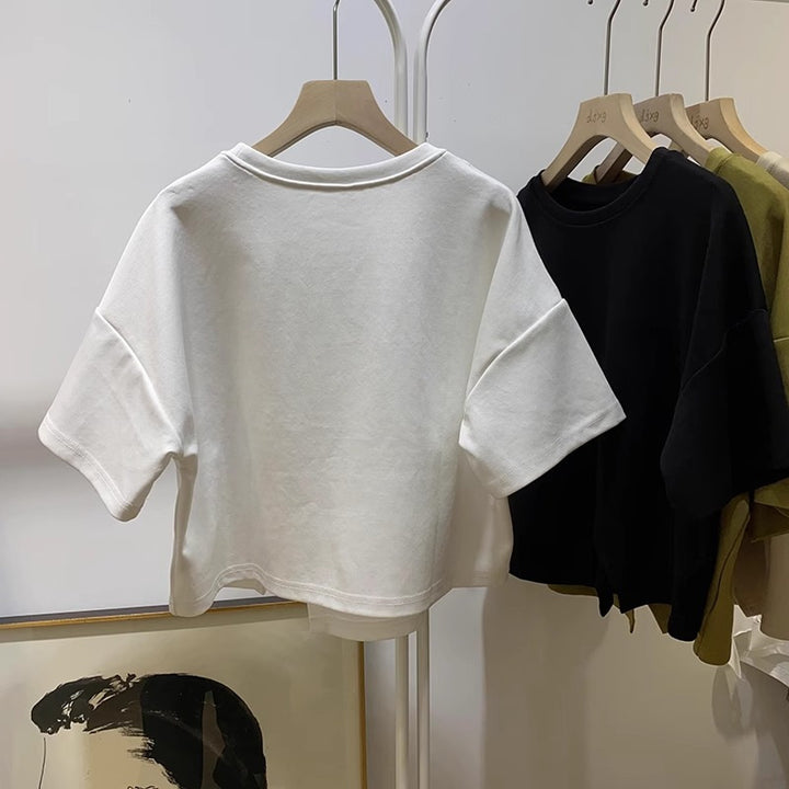 Dame Asymmetrisk Kant Overstørrelse T-shirt Stilla