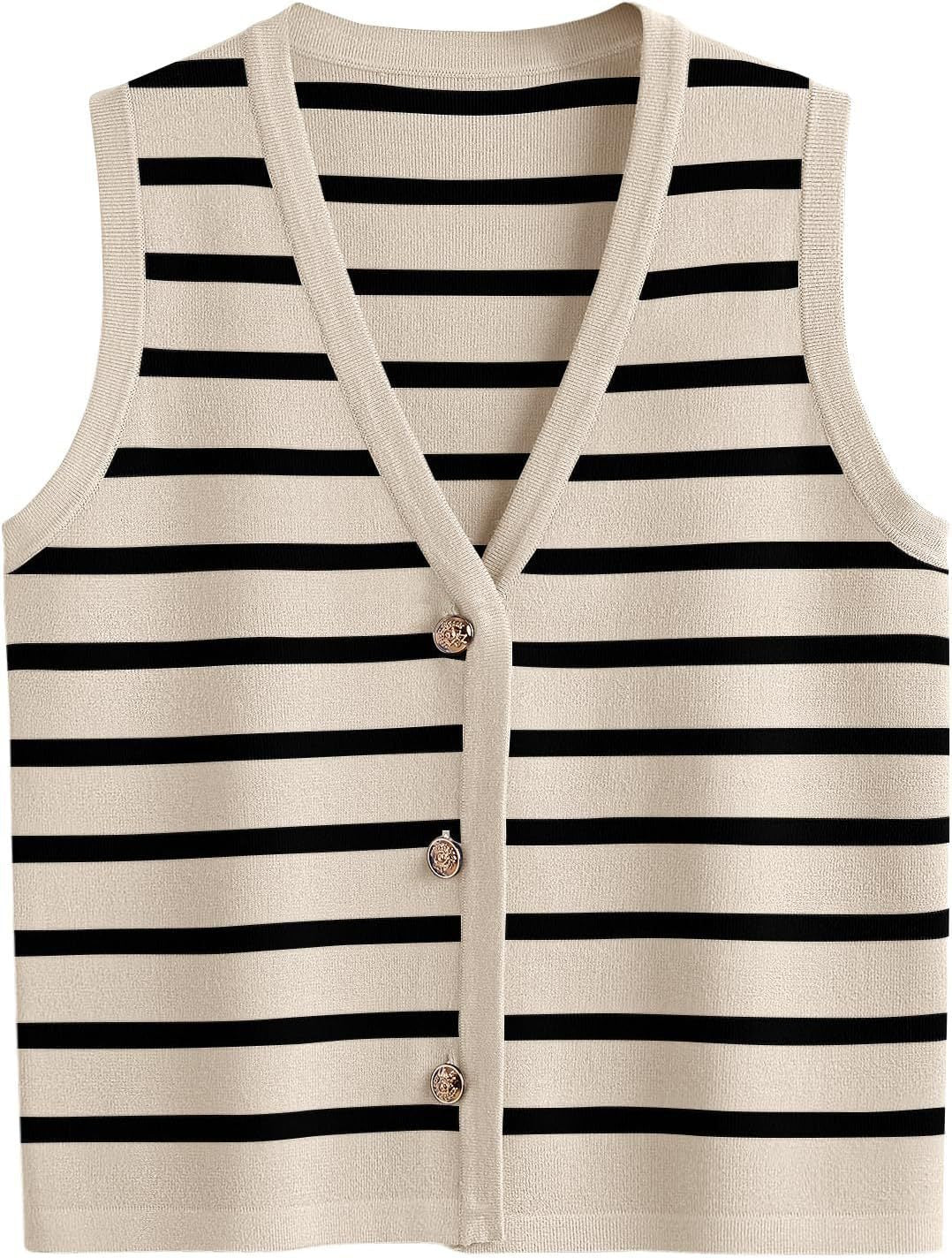 Dame strik cardigan med V-hals og knapper Stilla