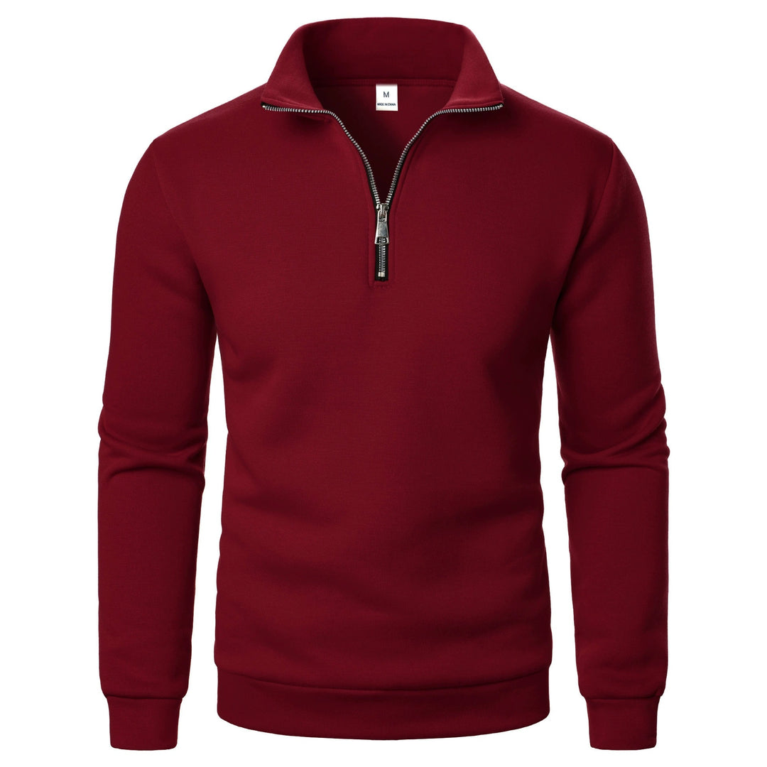 Herre fleece pullover med praktisk stående krave og lynlås Skovae