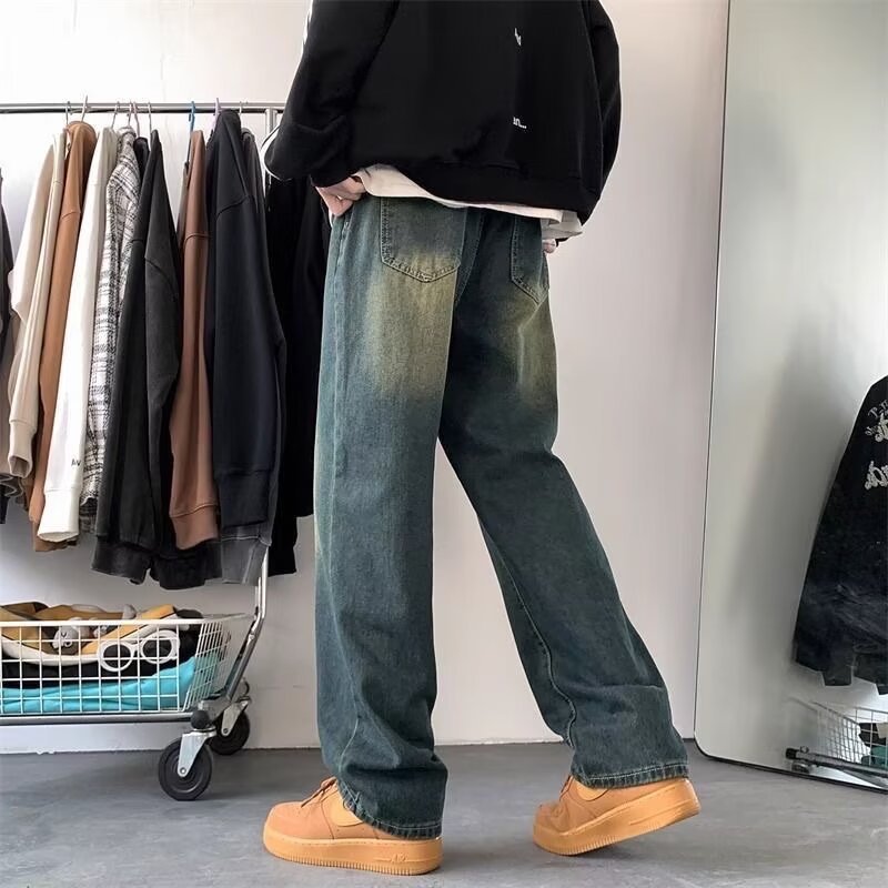 Herren Bred Denim-Bukser med afslappet pasform og strækbart liv Stilla