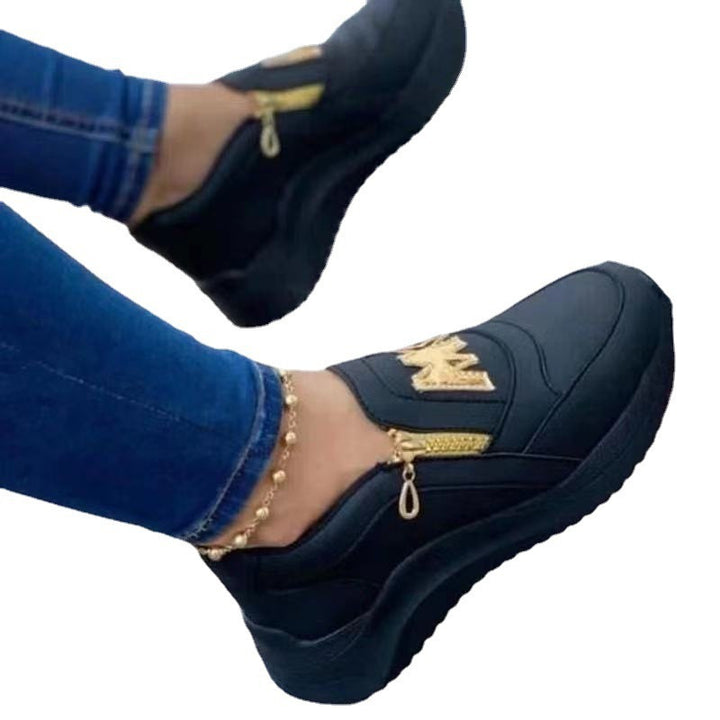 Damer Mode Slip-On Sneakers med charmerende lynlås og dekorative accenter Stilla