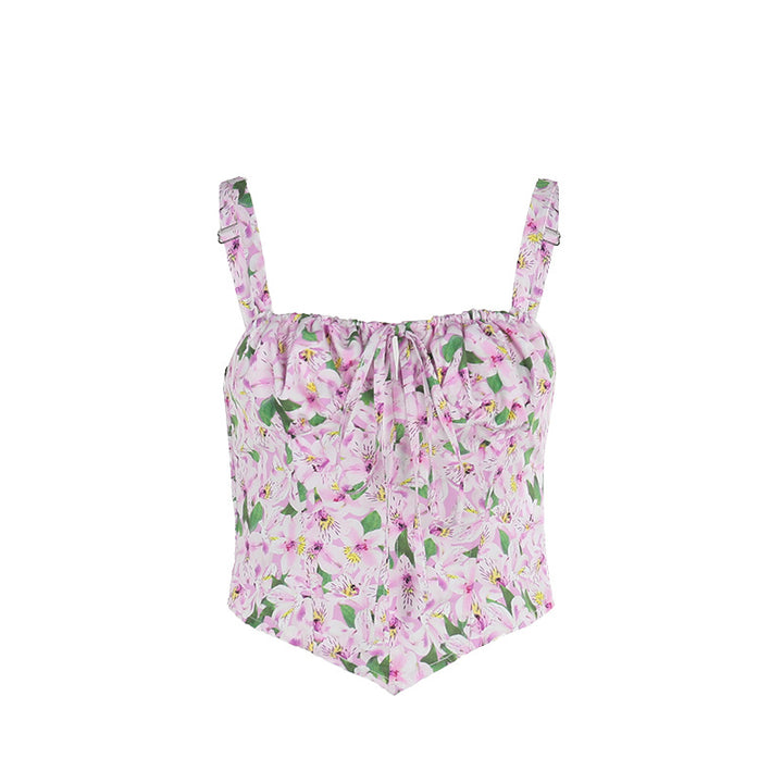 Dame blomsterprint korset top Stilla