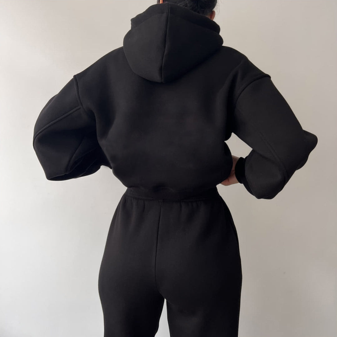 Dame moderigtigt og afslappet hoodie-sæt med bred pasform Stilla