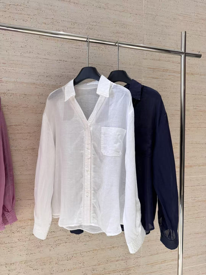 Damer Let Fritid Button-Up Skjorte Stilla