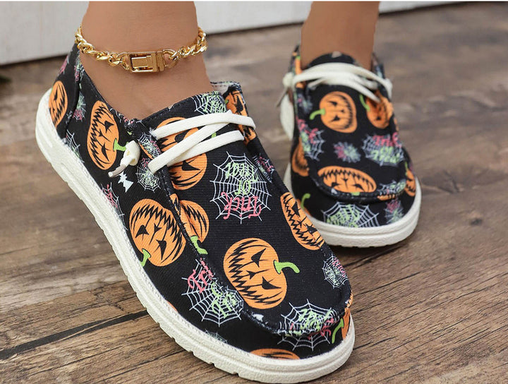 Dame Slip-On Sneakers med farverigt motiv og behageligt tekstil-overmateriale Stilla