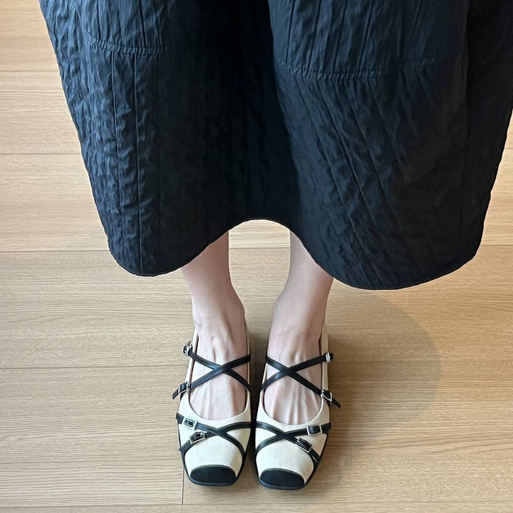 Dame Elegant Krydsrem Ballerina Flats Stilla