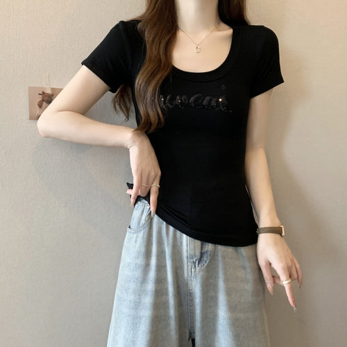 Femme Kortærmet Scoop Neck Logo T-Shirt Stilla