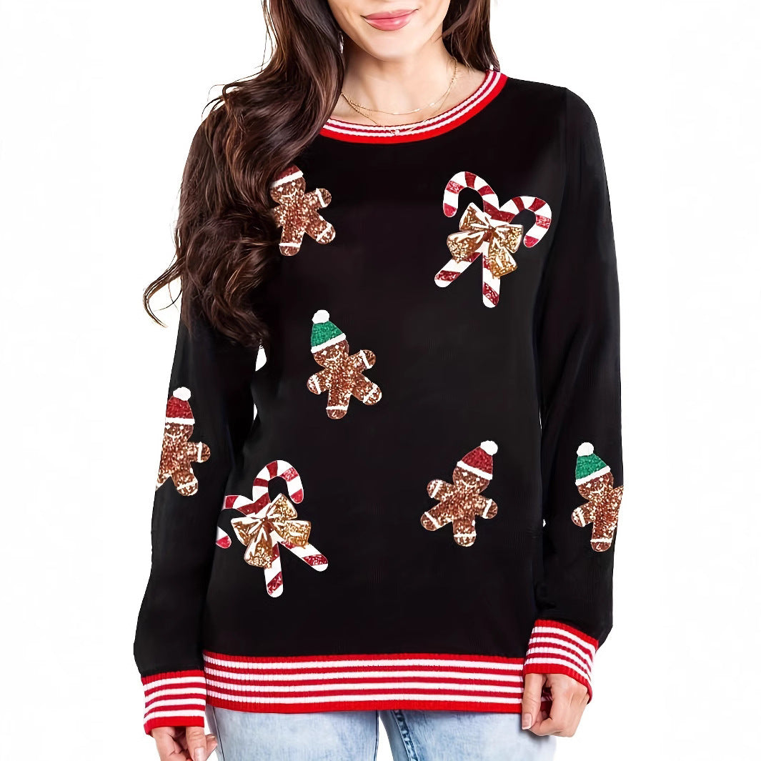 Dame Festlig Grafik Pullover Stilla
