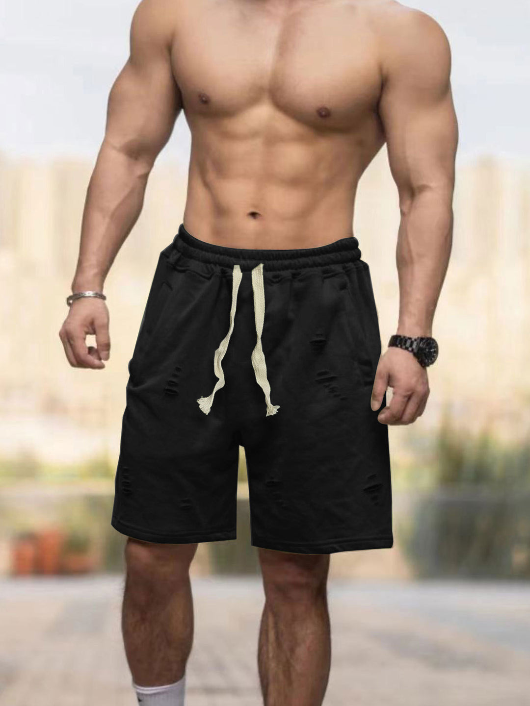 Herre afslappede sportsshorts med elastisk talje og praktiske sidelommer Stilla