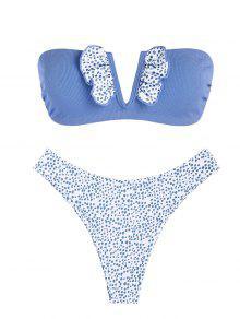 Dame Floral Print Bandeau Badetøj Stilla