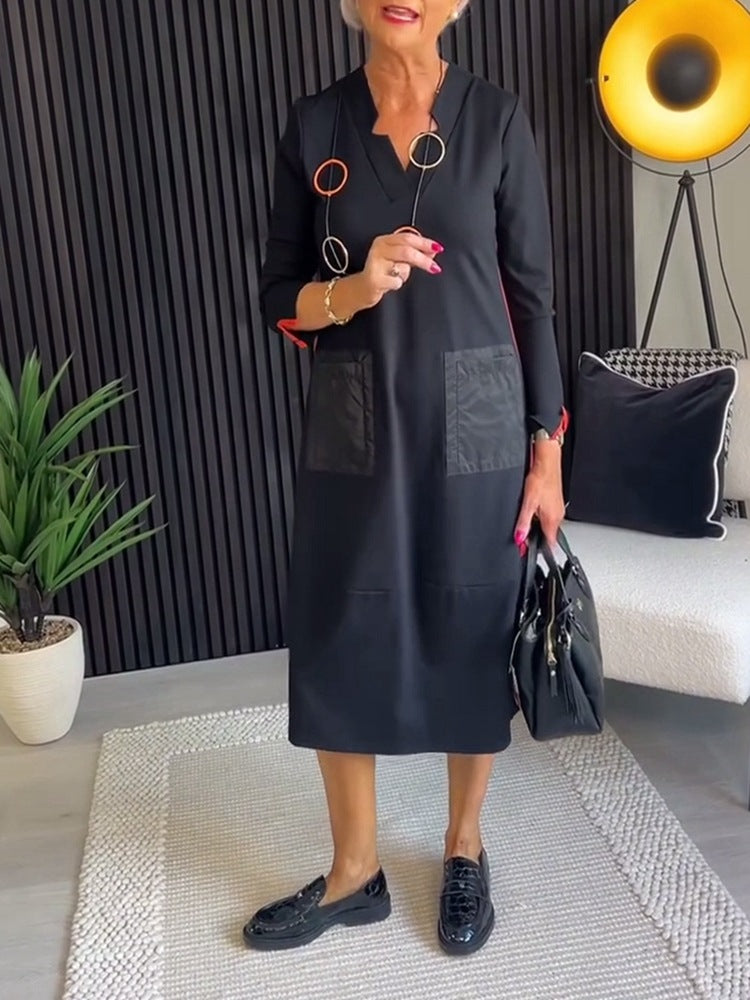 Dame elegant og alsidig midikjole med lommer Stilla
