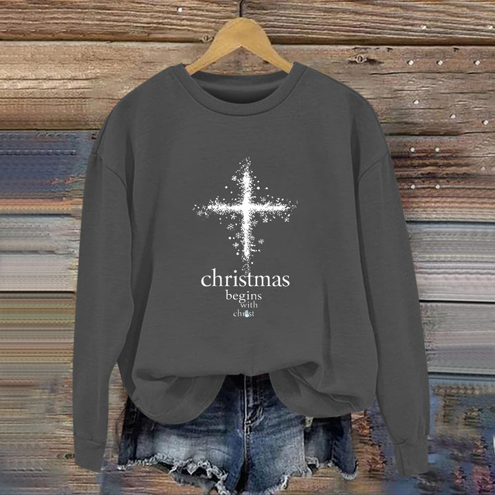 Kvinders sweatshirt med Christian motiv og blød inderside Stilla
