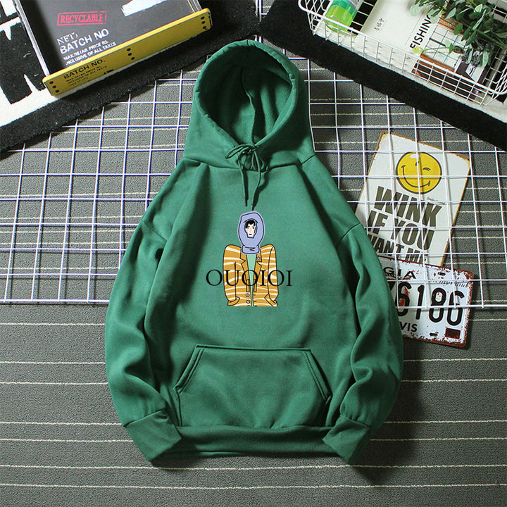 Dame hoodie med unikt cartoon design Skovae