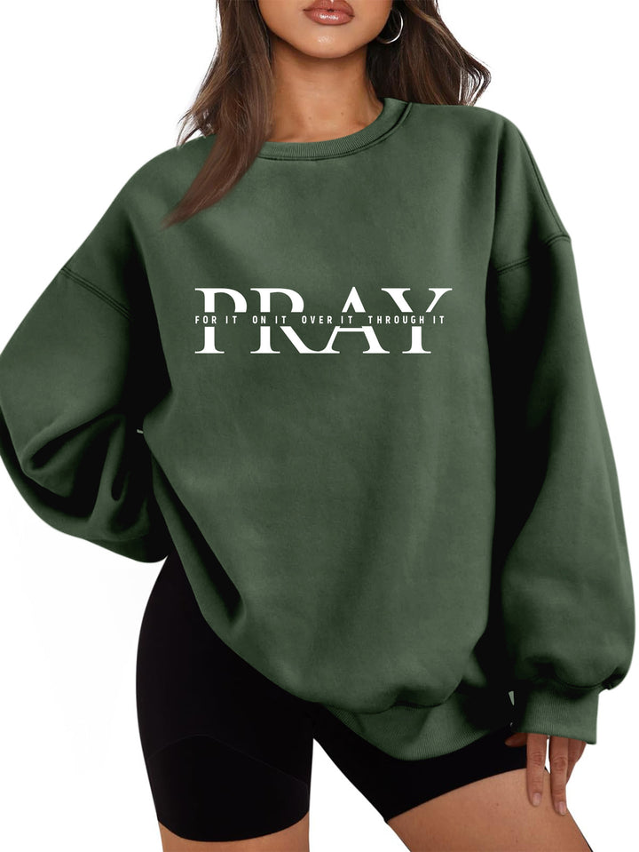 Kvinders sweatshirt med oversized snit og inspirerende print Stilla