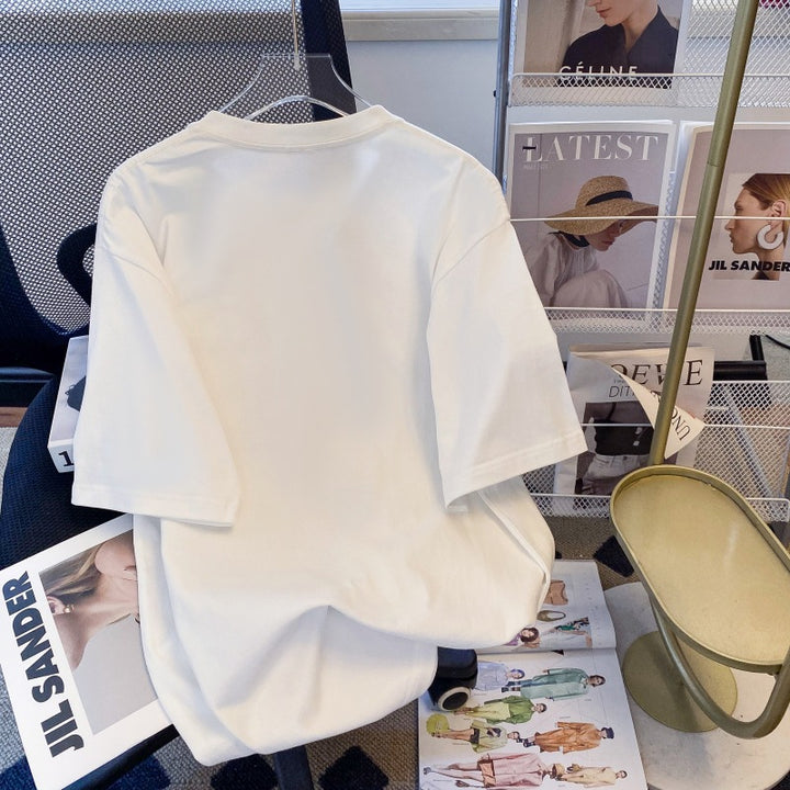 Dame T-shirt med originalt dyremotiv og iøjnefaldende detaljer Stilla