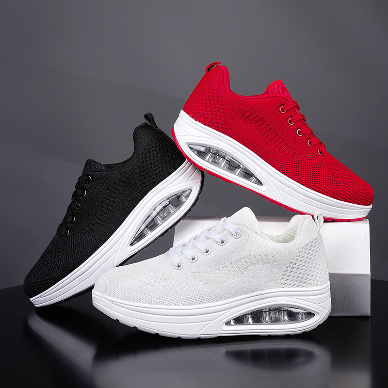 Dame nan åndbar plateau-gå-sneaker med synlig luftkammer og ortopædisk komfortsål Skovae