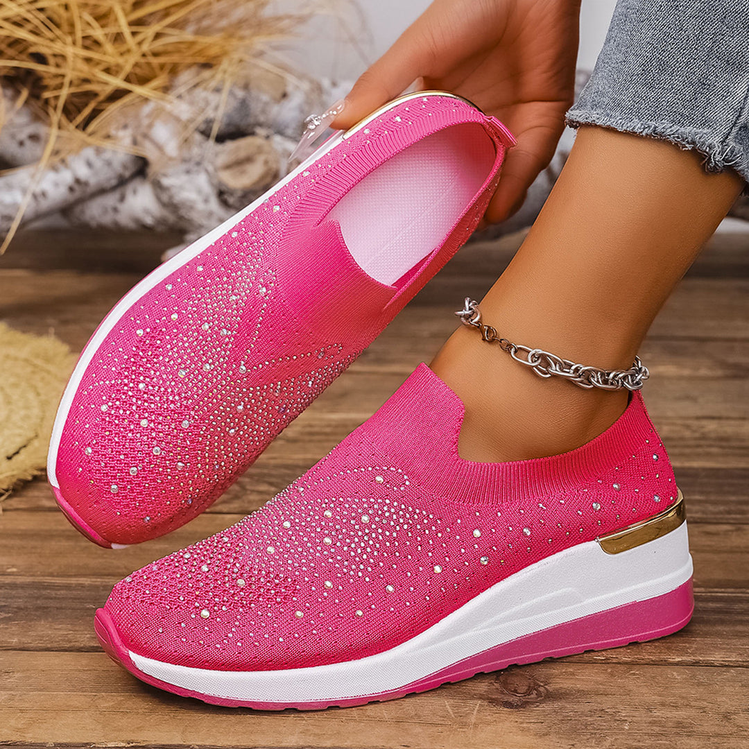 Dame Glitrende Slip-On Sneakers med behagelig sål og elastisk overdel Stilla