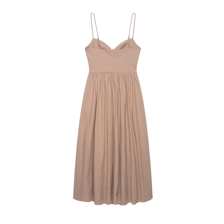 Dame Strapless A-linje Maxikjole med Struktureret Overdel Stilla