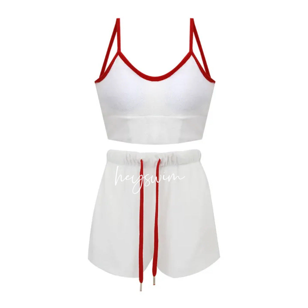 Femme Sporty Kort skåret Tank- og Shorts-sæt Stilla