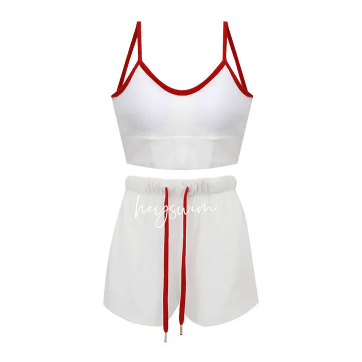 Femme Sporty Kort skåret Tank- og Shorts-sæt Stilla